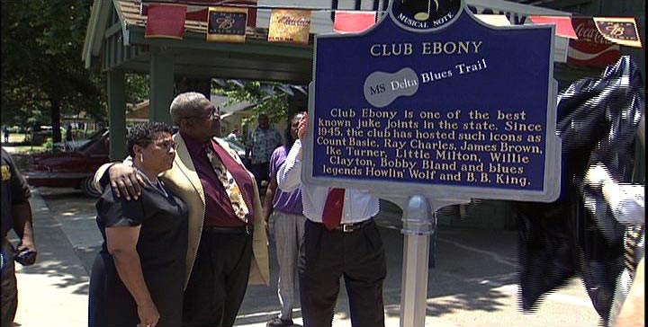 Mary Shepard and B.B. King at the 2003 unveiling of the Mississippi Delta Blues Trail marker for Club Ebony