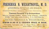 Weightnovel Business Card 1880s